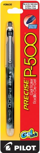 Image of Pilot Precise P-500 Gel Ink Rolling Ball Pen, Extra Fine Point, Black Ink, Single Pen (38630)