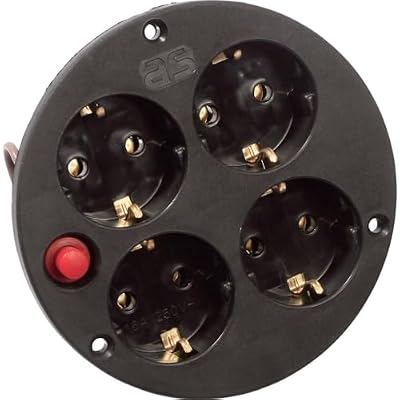 as - Schwabe Inserto de Enchufe para Carrete de Cable, 4 Tomas de Corriente con Toma de Tierra, Interior IP20, Interruptor térmico, 230 V 16 A