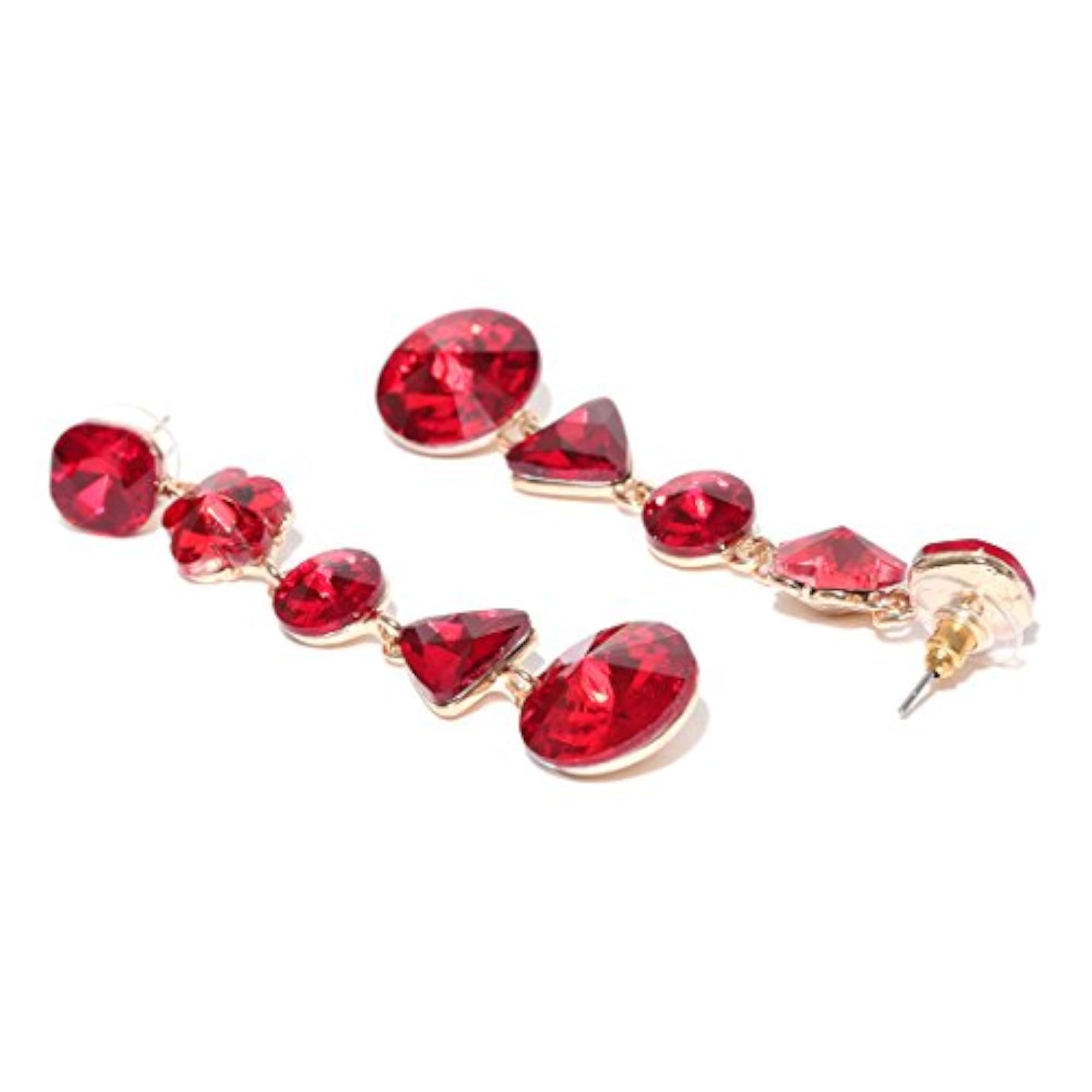 Geometric Crystal Drop-Earrings for Women
