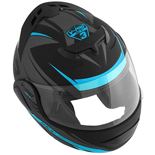 Pro Tork Capacete V-Pro Jet 3 Fosco 62 Preto/Azul Claro