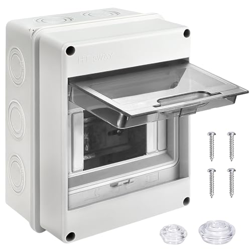 Qintora Coffret Électrique Etanche Exterieur IP65, Tableau Electrique 1 Rangée de 5 Modules, Boitier Etanche Electrique Exterieur ABS de Surface en...