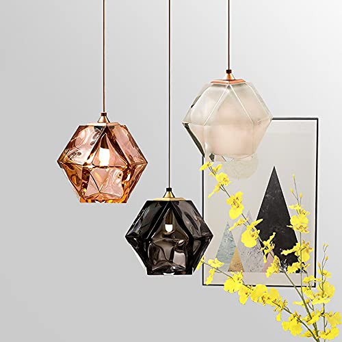 Lustre en verre suspension luminaire de plafond moderne réglable 20x22cm - 4