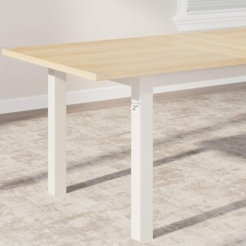 Mesa de comedor extensible de 47.2 a 63 pulgadas con marco de metal resistente 4