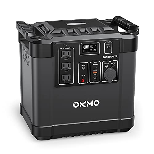 Portable Power Station 2000W, 600000mAh 2220Wh Lithium-ion Battery Backup Portable Generator, 200W Max Input, PD 60W, Solar Generator Outage Emergency Power Supply for Home Outdoors CPAP Camping RV