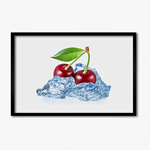 Tableau Moderne Cerise Avec De La Glace Tulup pour Cuisine et Salon