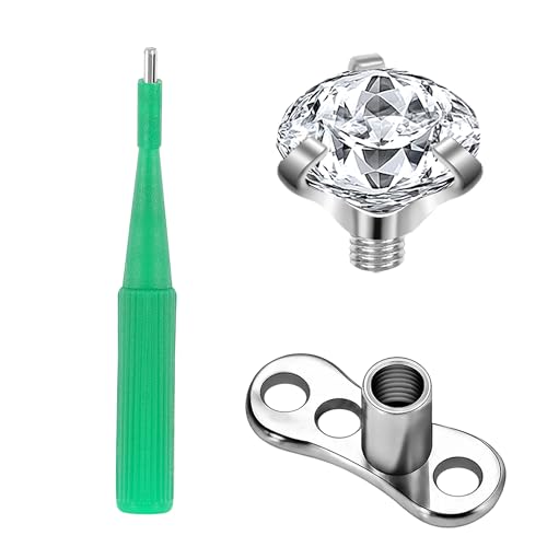Disposable Biopsy Punch Sterile Biopsy Dermal Punch for Piercing, Stainless Steel Skin Piercing Tool with Protective Handle 1pc