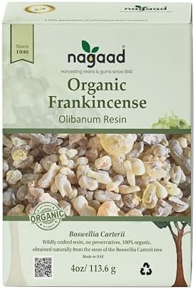 Organic Frankincense Resin (Boswellia Carterii), 4 oz – USDA Cert...