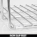 mDesign 3 Slot Tray and Pan Rack — Metal Wire Rack for Pantry and Kitchen Storage — Freestanding Pan Lid Holder Also for Baking Trays and Crockery – Silver