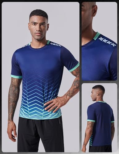 Image of 5 Pack Men's Active Quick Dry Crew Neck T Shirts | Athletic Running Gym Workout Short Sleeve Tee Tops Bulk