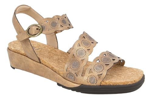 JBU Winona Women's Comfort Casual Fashion 3 Band Cutout Fashion Sandal