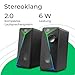 Defender J5 PC Lautsprecher 2.0 – Stereo Computer Speaker mit LED Beleuchtung, 6W RMS Desktop Lautsprecher, USB Powered, 3,5 mm Klinke, für PC, Laptop, Gaming Setup und Home Office