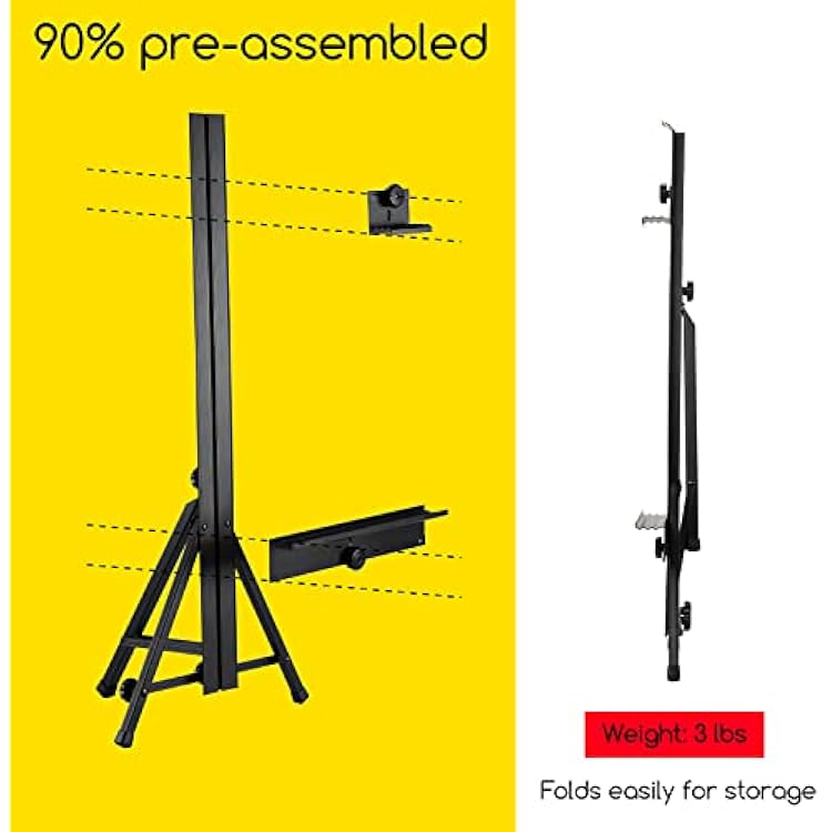 MEEDEN Tabletop Easel Stand for Painting & Display,Premium Aluminum Art Painting Easel,Portable Paint Easel for Canvas Painting, Desk Tripod Easel for Adult, Beginner, Artist, Hold Canvas up to 24''