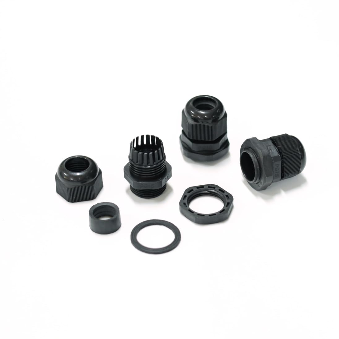 100 pressacavo impermeabile PG16 nero regolabile in plastica IP68 M22 con dado di bloccaggio per filo da 10 a 14 mm