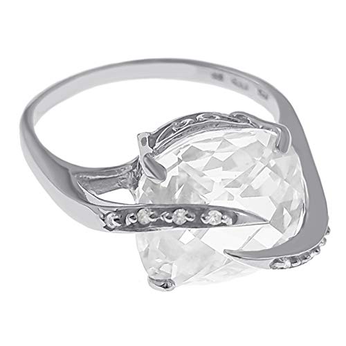 Bague femme en argent 925 rhodié et oxydes de zirconium avec taille au choix