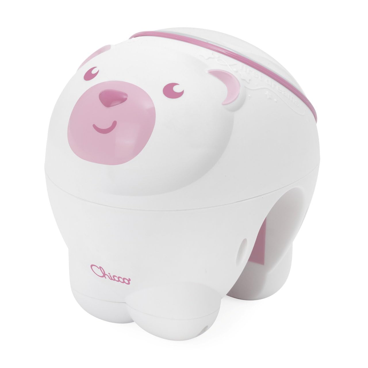 Chicco First Dreams Polar Bear Projector, 2-in-1 Cradle and Bed Projector, Children's Night Light, Aurora Borealis Projection, Relaxing Classical Music and Nature Sounds, Baby Toy, 0 Months +, Pink