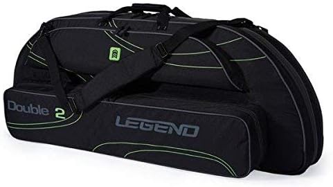 Legend Double 2 Compound Bow Travel Case – Archery Case with Foam Padding, Nylon Material, Storage Pockets for Accessories – Heavy-Duty Bow Soft Case, Fits MTM Arrow Carry Case & 2 Bows – 44.8×17
