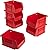 Akro-Mils 30210 AkroBins Plastic Storage Bins, Space-Saving Stackable Bins for Garage, Pantry, Craft Organization, 5-Inch x 4-Inch x 3-Inch, Red, 6-Pack