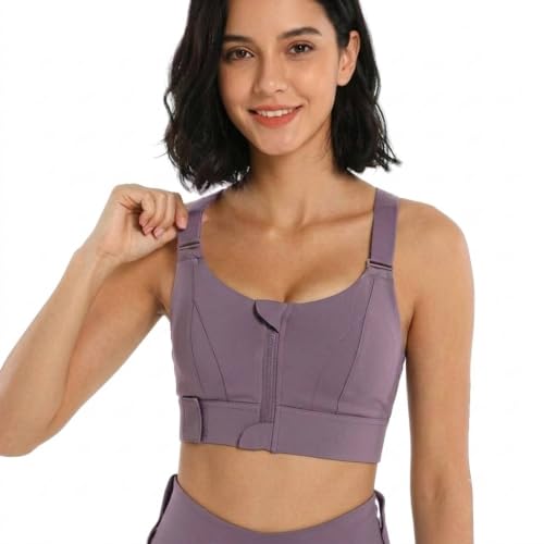 Image of Shoppy Villa - high Impact Sports Bra for Heavy Breast Full Coverage | Gym Bras for Women Workout | Yoga Bra,with Front Zipper Seamless Bra Push up Bras for Women | Black | 2X-Large