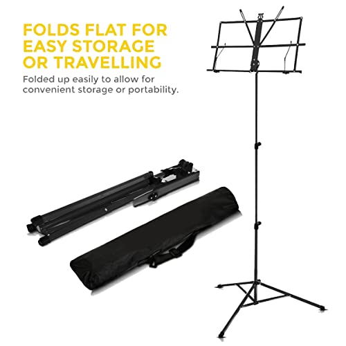 Sheet Music Stand Holder Foldable Music Stand Super Sturdy Adjustable Height Tripod Base Metal Music Stand With Carry Case Bag - Image 2
