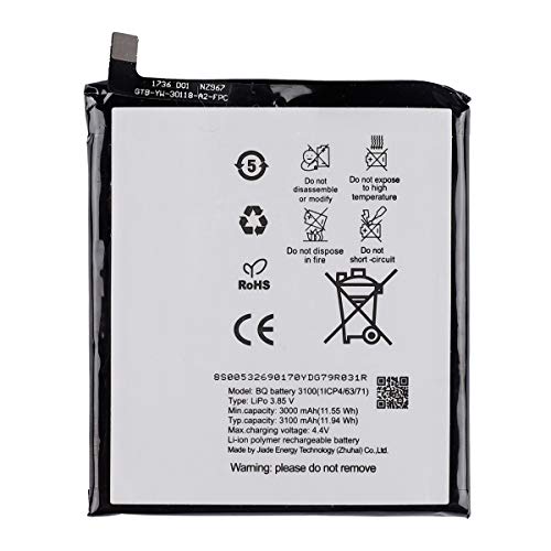 Vvsialeek Batería de repuesto BQ 3100 compatible para BQ Aquaris X y BQ Aquaris X Pro con kit de...