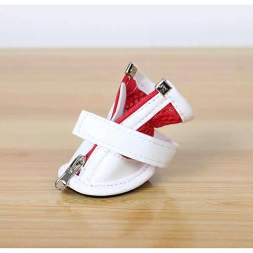 Image of Dog Shoes for Shih Tzu, Golden Retriever, German Shepherd & Persian /Summer Heat Dog Boot Adjustable Non-Slip, PU Paw Protector-Waterproof Size-4 for 5 to 9 Kg (L X W Paw-2.65 x 1.9) Inch