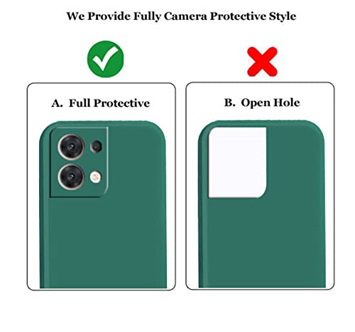 Image of A rtistque Liquid TPU Silicone Matte Shockproof Flexible with Camera Protection Soft Back Cover Case for Oppo Reno 8 Pro 5G - Green