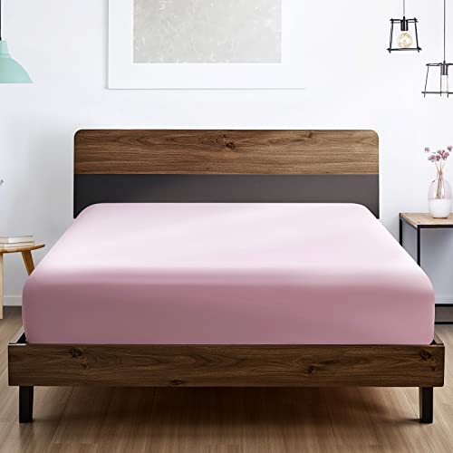 FreshCulture King Fitted Sheet Only 2 Pack - Hotel Quality Fitted Sheet King Size - Ultra Soft & Breathable - Brushed Microfiber - Deep Pocket - Cooling Fitted Sheets for King Size Bed (Dusty Pink)