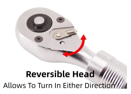 Tonynol 3/4" Inch Drive Extendable Ratchet,Quick Release Teardrop,24-Tooth Reversible Ratcheting Feature, Extends 19To 30Inches #TOP4