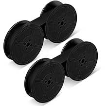 1/2 Inch 2 Pairs Universal Typewriter Ribbon, Vintage Typewriter Ink Ribbon Wide Black Ink Ribbon Twin Spool Typewriter Ribbon Twin Spool Replacement Black for Most Vintage Typewriter