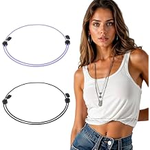 Ouligay 2 Pcs Crop Band Women, Adjustable Shirt Tuck Band Women, Crop Top Band Elastic Stretch Belts for Girl Change Style of ClothesBlack Purple