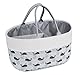 ilauke Wickeltisch Organizer & Baby Windelkorb – Tragbarer Windel Caddy mit Fächern, 39x25x18 cm, Wasserdichter Stoff & Filz, Grau-Weiß, Ideal für Wickelkommode und Babyparty Geschenk