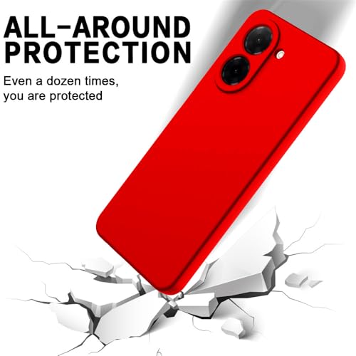 Image of Back Cover for Poco C71 4G / Mi Redmi A5 4G | Full Camera Protection | Premium Liquid Silicon Case | Flexible Bumper Case for Poco C71 4G / Mi Redmi A5 4G (Red)