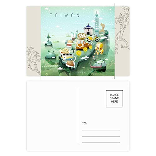 Carte postale de fleur de qualité supérieure : lot de 20 cartes rigides Taiwan Chine sans bavure