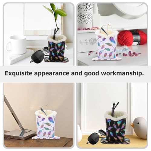 AMUSLESUR Porte-Lunettes en Peluche et Cuir Lot de 2, Support à Monture Optique pour Salon et Commerce, Socle Stable et Soleil – vue 3