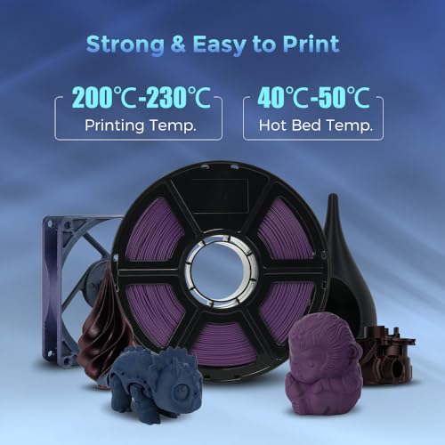 Image of FLASHFORGE Carbon Fiber PLA Filament 1.75mm, Carbon Fiber Reinforced PLA 3D Printer Filament, 1KG Spool Dimensional Accuracy + /- 0.02mm, High Strength & High Abrasion-Resistance (Iris Purple)