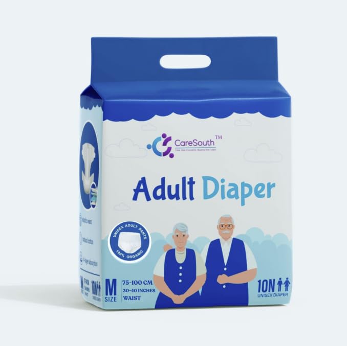 Image of Dual-Core Premium Adult Diaper Pants - Medium (10 Count) | High Absorption, No Bulk | 12-Hour Leak Protection | Soft, Rash-Free Fit | Waist 75-100 cm (30-40 inch) | Unisex | Organic