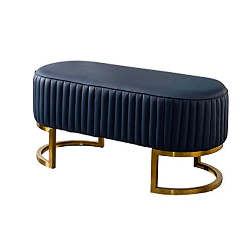 Pouf d'angle rond en cuir table d'appoint bleu clair pour maison - 2