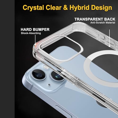 Image of amazon basics Pro Hybrid Magsafe Case Compatible with iPhone 15 | All-Round Protection | Scratch-Resistant - Transparent