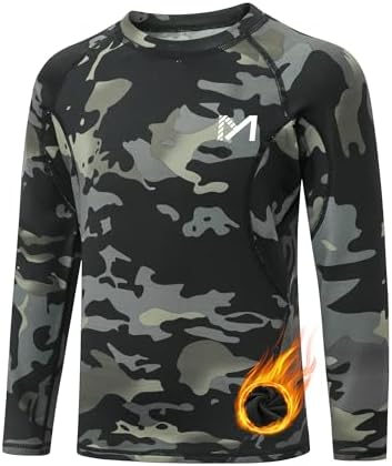 MEETYOO Jungen Langarm Thermo Shirt, Wärmeschutz, Atmungsaktivität & Komfort, Outdoor Thermo Langarmshirt für Kinder, Ideal für Winteraktivitäten, Wandern, Radfahren,Unterhemd