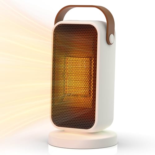 Fashioz Chauffage d'Appoint Portable, 1200W Mini Chauffage Soufflant Electrique à Trois Vitesses, Radiateur Silencieux Economique Contre la Surchauffe, Petit Radiateur pour Chambre, Salon, Bureau