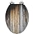 Elongated Toilet Seat Wooden old gray beige plank Resin Toilet Seat with Quietly Close Quick Release Hinges Decorative Toilet Seat with Cover Easy to Clean and Install Rustic Bathroom Decor