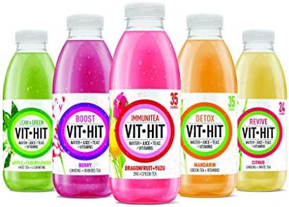 VIT HIT Drink 6/12 x 500ml Energy Boost Detox Immunitea Lean & Green Perform (Boost - Berry, 12 x 500ml)