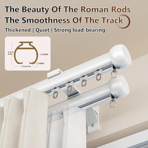 Tringle à rideaux double en aluminium robuste au design épuré