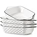 NUTRIUPS 26,5 cm Piccole Piastre da Forno Set di 4, 1L Piatti Rettangolari per Lasagne, Piccole Piastre da Forno in Ceramica, Pentole Rettangolari con Manici immagine