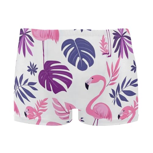 UMIRIKO Flamingo Monstera Leaves Men Swim Brief Square Leg Swimsuit Swimwear Bathing Suits for Men M 202b8081