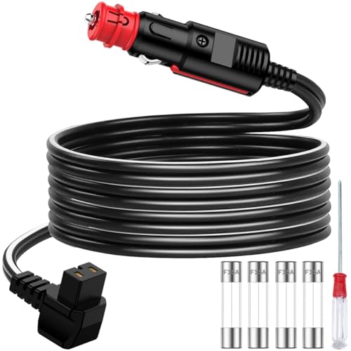 DKARDU Car Cooler Cable 12/24V Car Fridge Freezer DC Power Cord Cable Adapter, with 10A 15A Fuse, for Travel Camping Picnics RV Cars Refrigerator