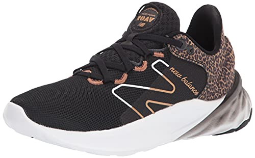 New Balance Kid's Fresh Foam Roav V2 Lace-up Sneaker, Black/White/Copper Metallic, 11 Little Kid