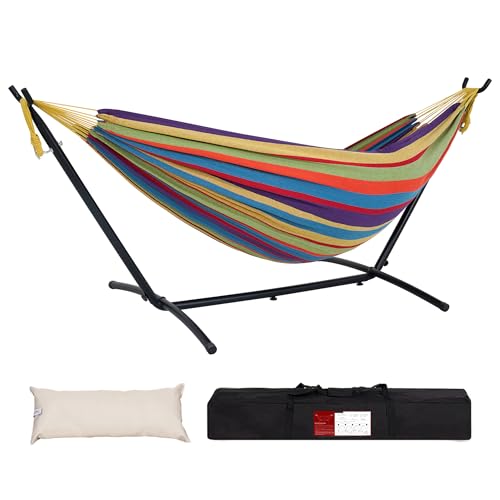 Lazy Daze Hammocks Double Hammock with Stand (Purple Stripes)