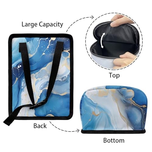 Image of Blue Marble Auto Garbage Can with Lid,Portable Leak Proof Car Trash Can Bag Hanging for Back Seats,Console,Durable and Lightweight Vehicle Rubbish Storage Pocket