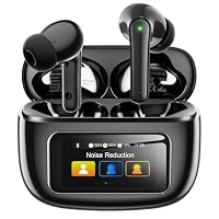 Kopfhörer Kabellos Bluetooth 5.4, In Ear Ohrhörer mit Touchscreen Display, ANC & ENC Mikrofon, 5 EQ Modi, HiFi Stereo Sound, 48 Std. Spielzeit, IPX7 Wasserdicht für iPhone und Android, Tiefschwarz – Ansicht 1